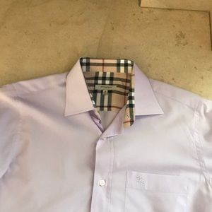 Burberry Men’s Dress Shirt Light Purple
